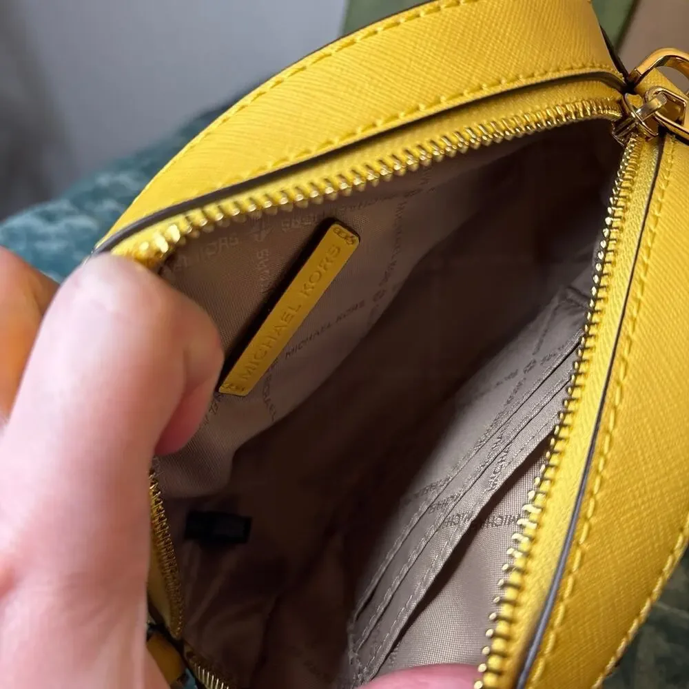 Michael Kors Crossbody Bag Set Yellow Leather Gold Hardware Small Everyday NWOT